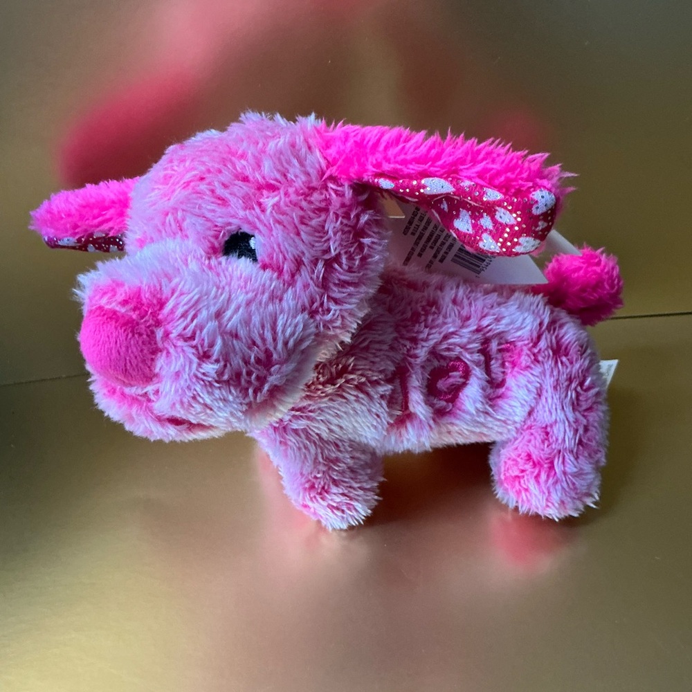 Bright Pink Plush Dog Toy